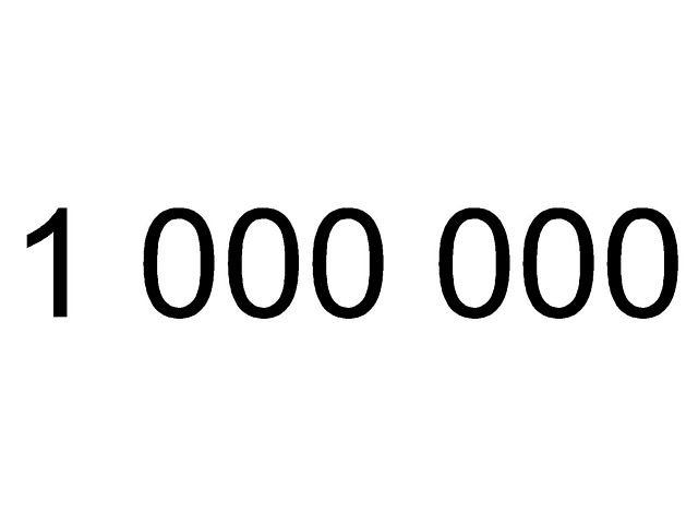 Million numbers